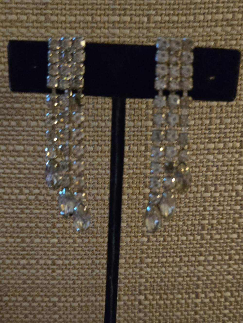 Crystal Drop Dangle Clip-on Earrings